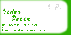 vidor peter business card